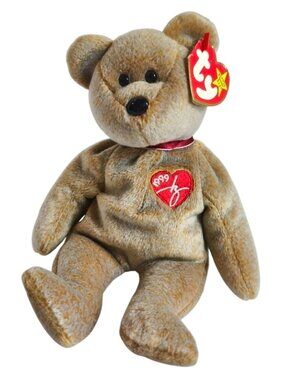 Ty 1999 Beanie Babies Signature Bear Plush With Hang Tag Vintage Retired